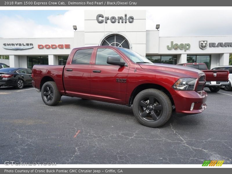 Delmonico Red Pearl / Black/Diesel Gray 2018 Ram 1500 Express Crew Cab