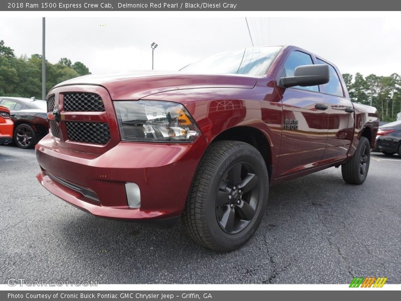Delmonico Red Pearl / Black/Diesel Gray 2018 Ram 1500 Express Crew Cab