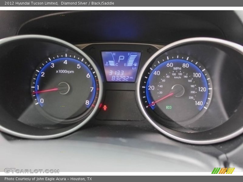 Diamond Silver / Black/Saddle 2012 Hyundai Tucson Limited