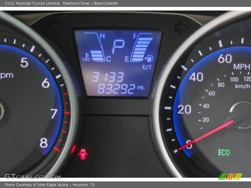 Diamond Silver / Black/Saddle 2012 Hyundai Tucson Limited
