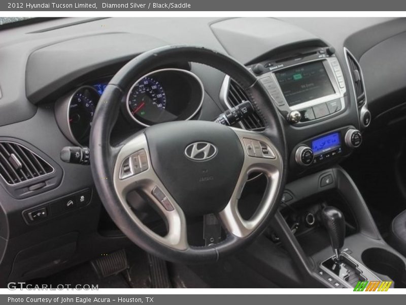 Diamond Silver / Black/Saddle 2012 Hyundai Tucson Limited