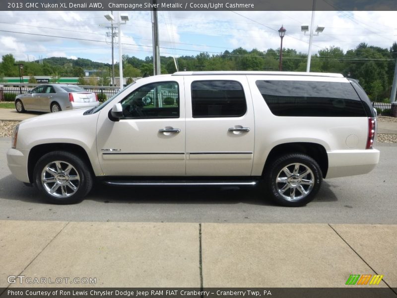 Champagne Silver Metallic / Cocoa/Light Cashmere 2013 GMC Yukon XL Denali AWD