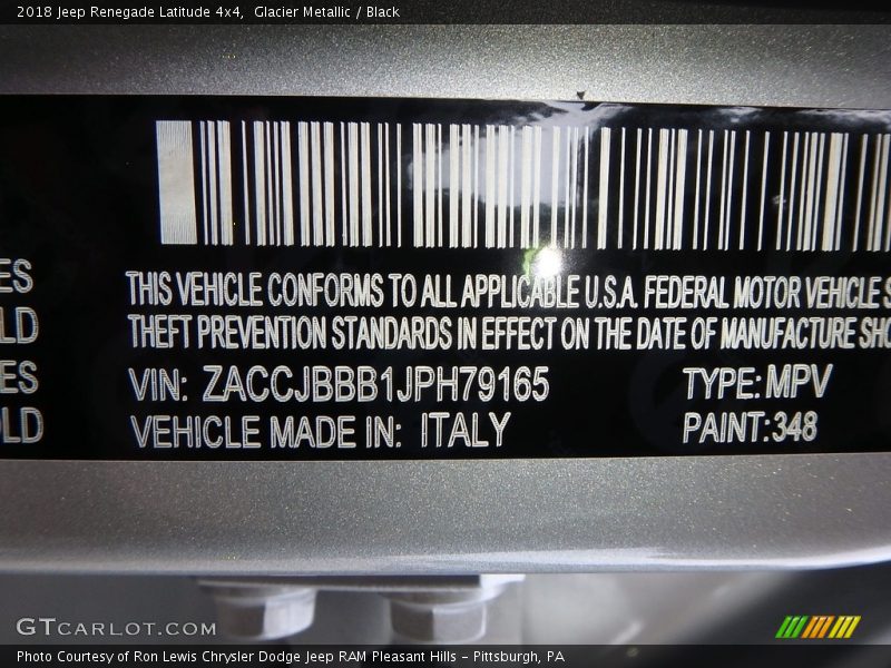 Glacier Metallic / Black 2018 Jeep Renegade Latitude 4x4