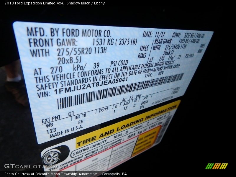 Shadow Black / Ebony 2018 Ford Expedition Limited 4x4