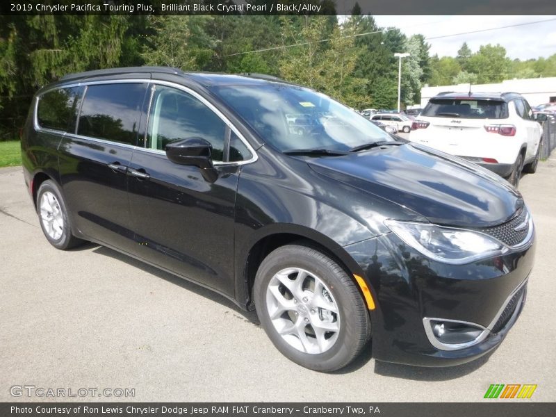 Brilliant Black Crystal Pearl / Black/Alloy 2019 Chrysler Pacifica Touring Plus