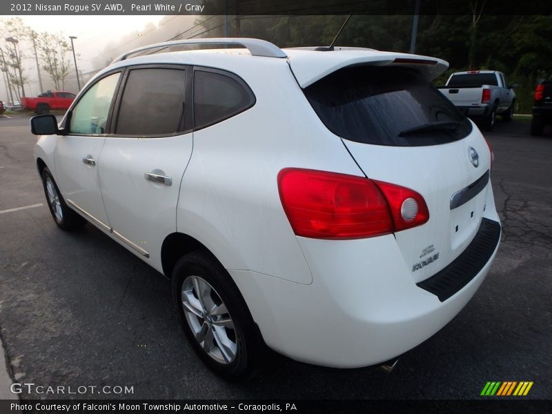 Pearl White / Gray 2012 Nissan Rogue SV AWD