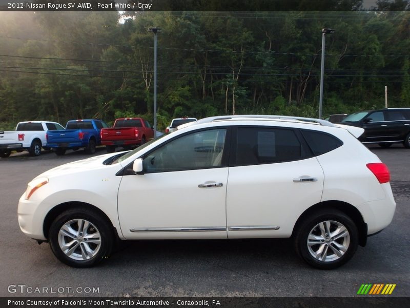 Pearl White / Gray 2012 Nissan Rogue SV AWD