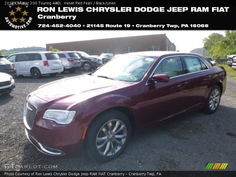 Velvet Red Pearl / Black/Linen 2018 Chrysler 300 Touring AWD