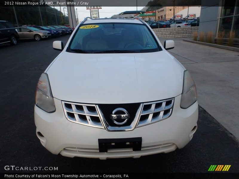 Pearl White / Gray 2012 Nissan Rogue SV AWD