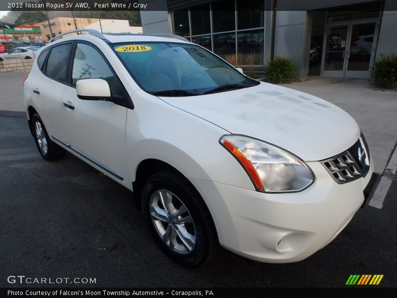 Pearl White / Gray 2012 Nissan Rogue SV AWD