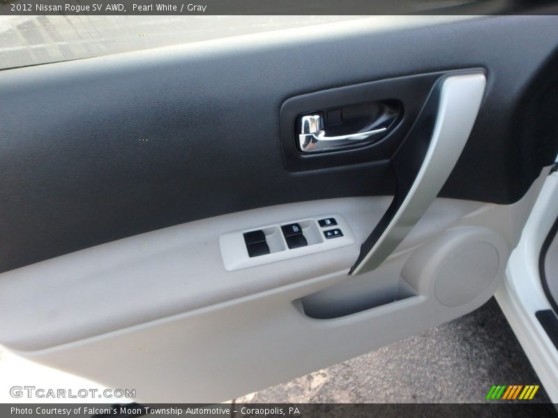 Pearl White / Gray 2012 Nissan Rogue SV AWD