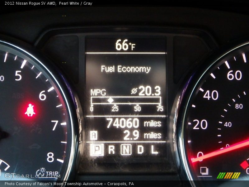 Pearl White / Gray 2012 Nissan Rogue SV AWD