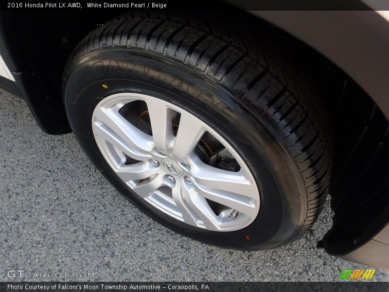White Diamond Pearl / Beige 2016 Honda Pilot LX AWD