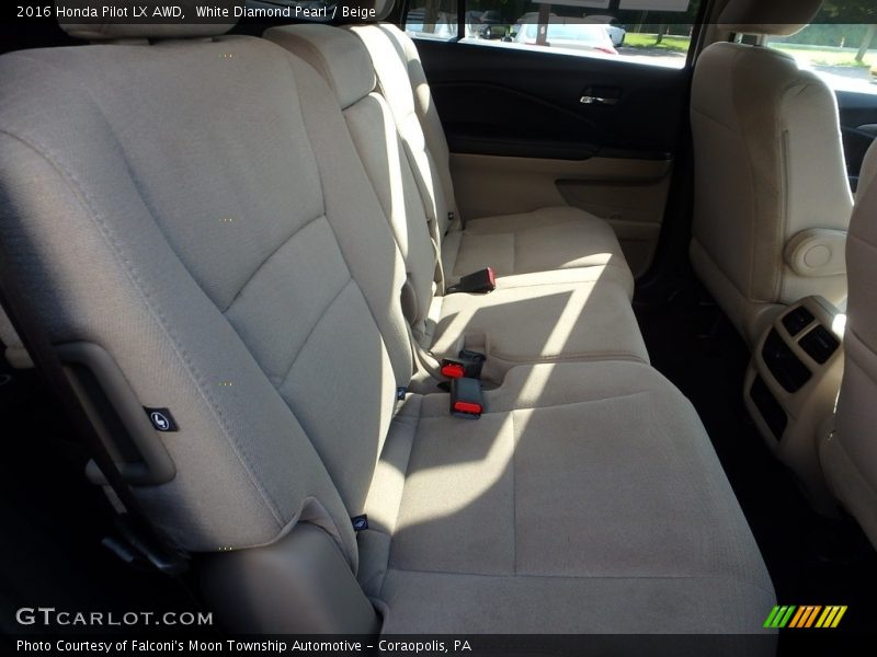 White Diamond Pearl / Beige 2016 Honda Pilot LX AWD
