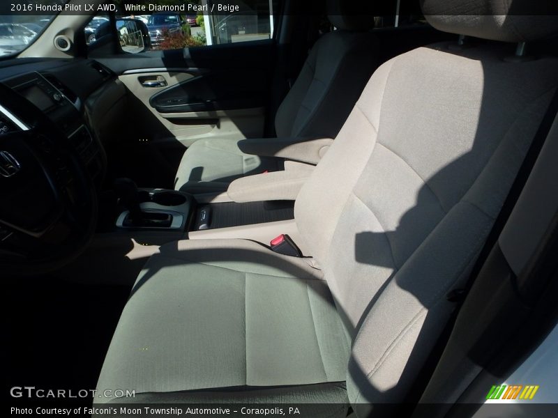 White Diamond Pearl / Beige 2016 Honda Pilot LX AWD