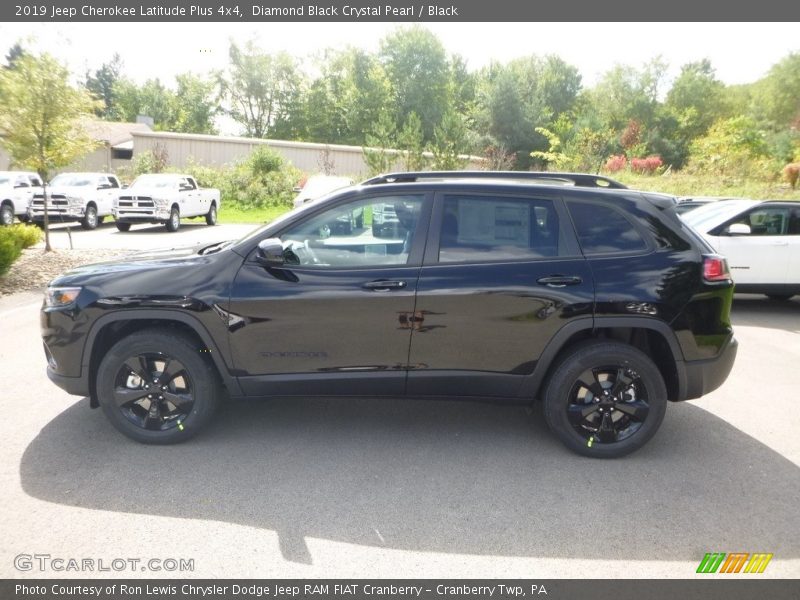 Diamond Black Crystal Pearl / Black 2019 Jeep Cherokee Latitude Plus 4x4