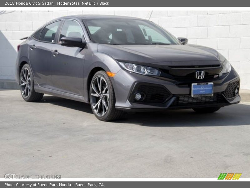 Modern Steel Metallic / Black 2018 Honda Civic Si Sedan