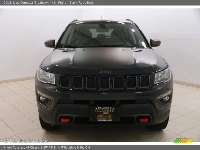 Rhino / Black/Ruby Red 2018 Jeep Compass Trailhawk 4x4
