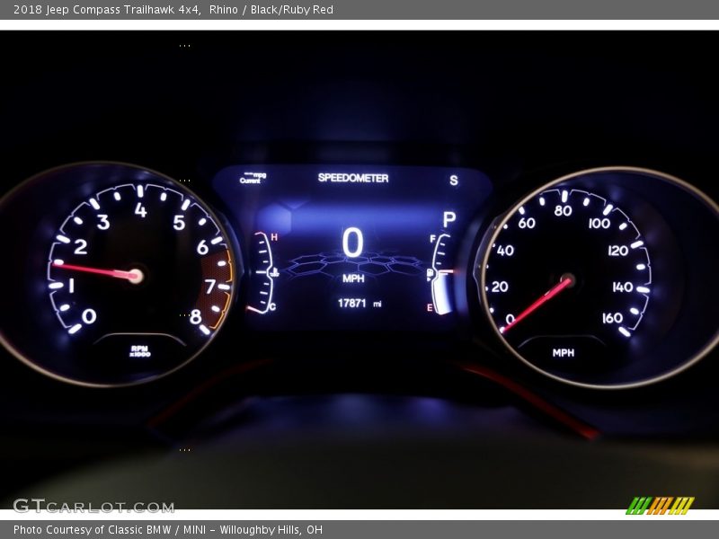 Rhino / Black/Ruby Red 2018 Jeep Compass Trailhawk 4x4