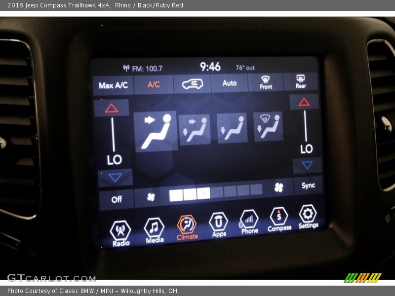 Rhino / Black/Ruby Red 2018 Jeep Compass Trailhawk 4x4