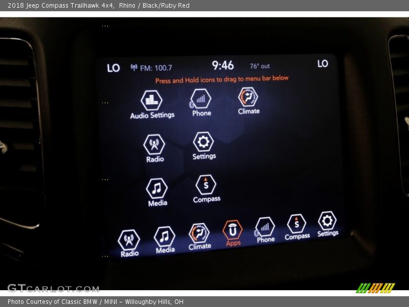 Rhino / Black/Ruby Red 2018 Jeep Compass Trailhawk 4x4