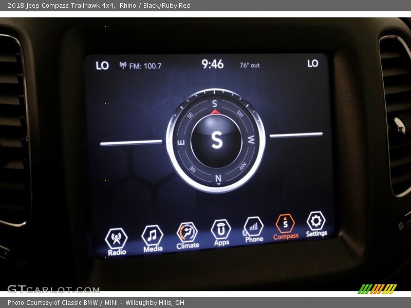 Rhino / Black/Ruby Red 2018 Jeep Compass Trailhawk 4x4