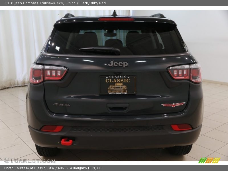 Rhino / Black/Ruby Red 2018 Jeep Compass Trailhawk 4x4