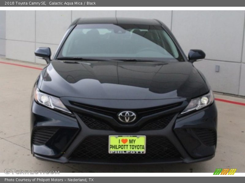 Galactic Aqua Mica / Black 2018 Toyota Camry SE