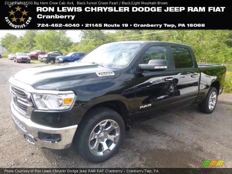 Black Forest Green Pearl / Black/Light Mountain Brown 2019 Ram 1500 Big Horn Crew Cab 4x4