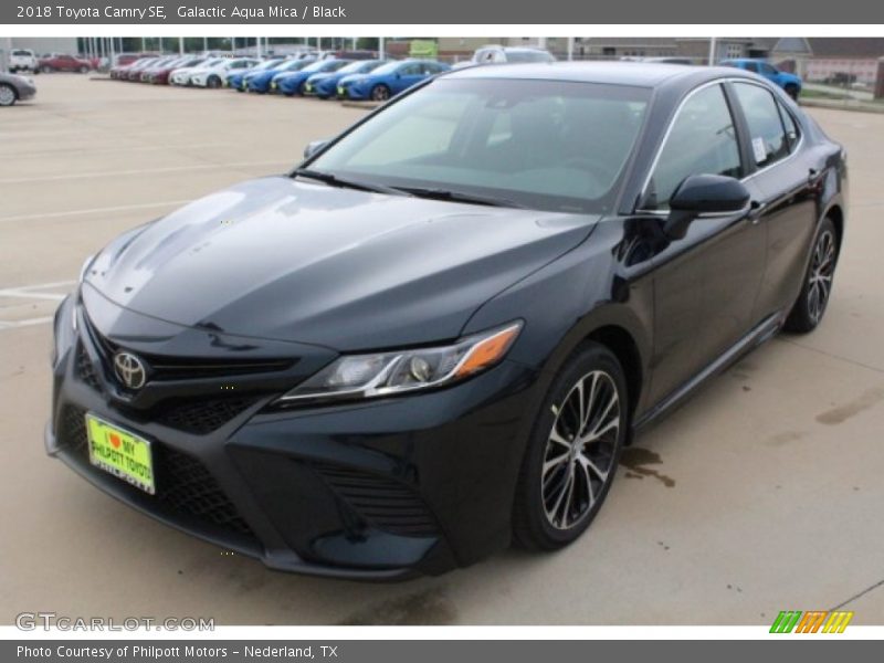 Galactic Aqua Mica / Black 2018 Toyota Camry SE