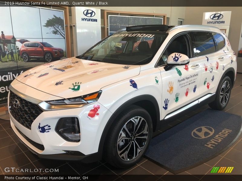 Quartz White / Black 2019 Hyundai Santa Fe Limited AWD