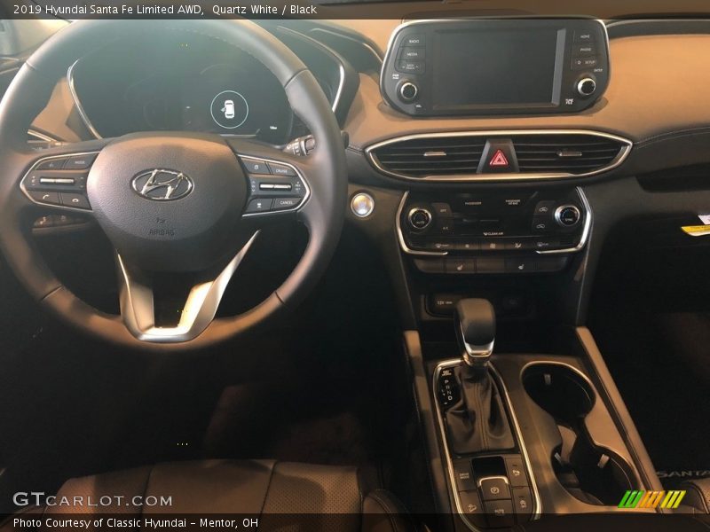 Quartz White / Black 2019 Hyundai Santa Fe Limited AWD
