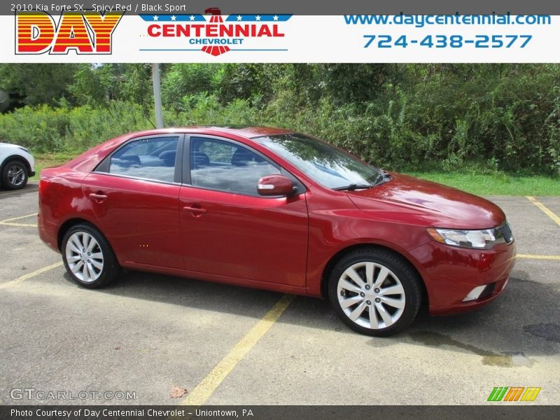 Spicy Red / Black Sport 2010 Kia Forte SX