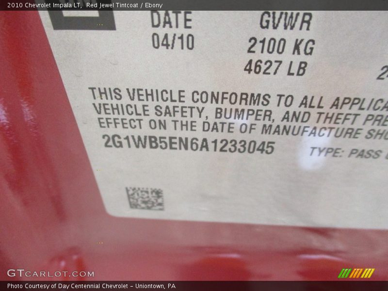 Red Jewel Tintcoat / Ebony 2010 Chevrolet Impala LT