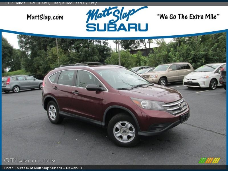 Basque Red Pearl II / Gray 2012 Honda CR-V LX 4WD