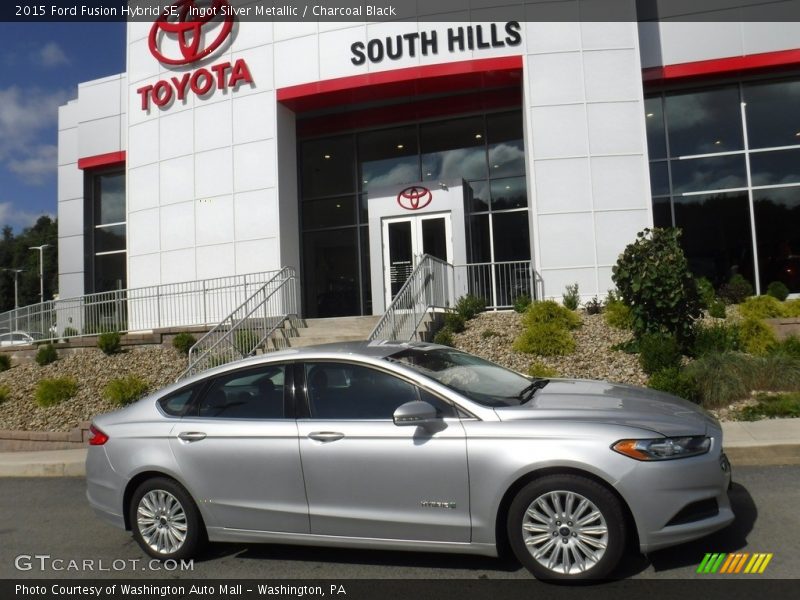 Ingot Silver Metallic / Charcoal Black 2015 Ford Fusion Hybrid SE