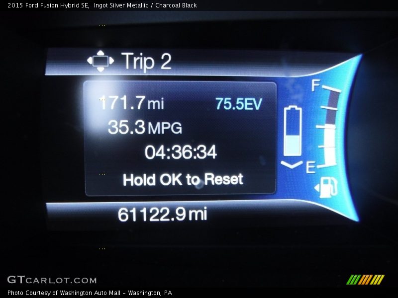 Ingot Silver Metallic / Charcoal Black 2015 Ford Fusion Hybrid SE