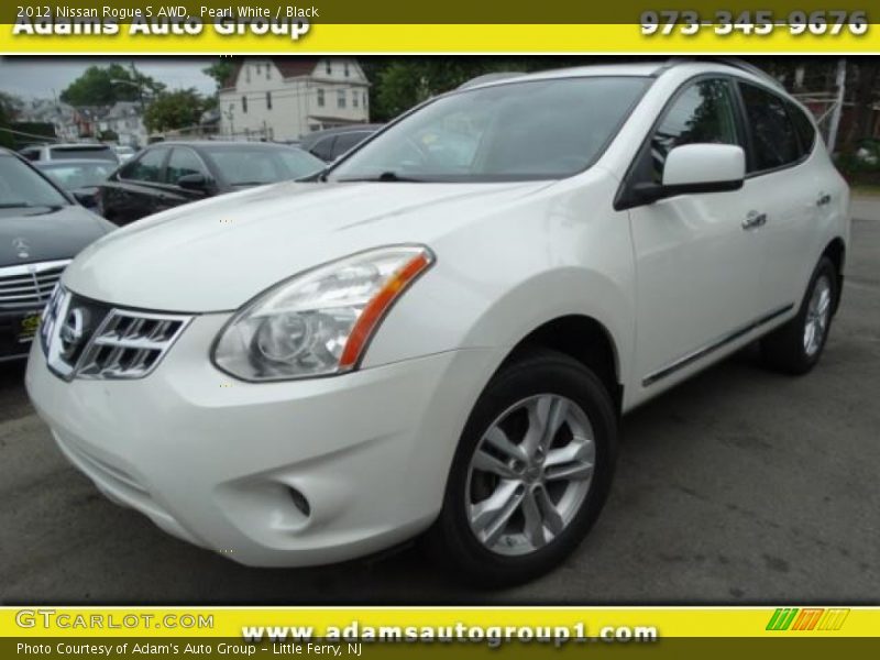 Pearl White / Black 2012 Nissan Rogue S AWD