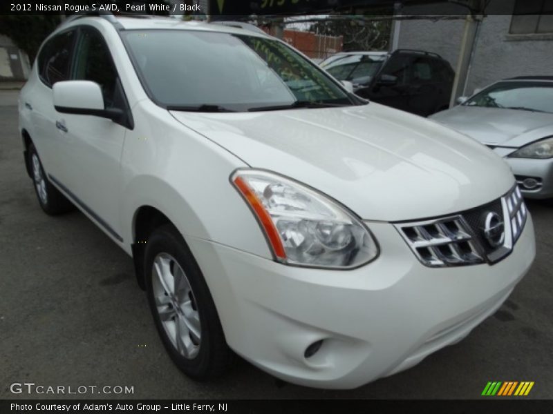 Pearl White / Black 2012 Nissan Rogue S AWD