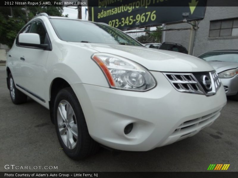 Pearl White / Black 2012 Nissan Rogue S AWD