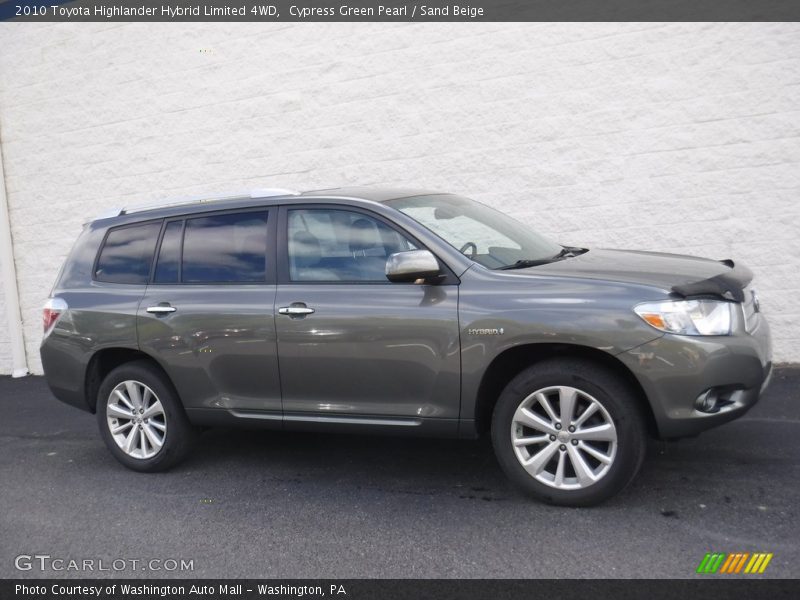 Cypress Green Pearl / Sand Beige 2010 Toyota Highlander Hybrid Limited 4WD