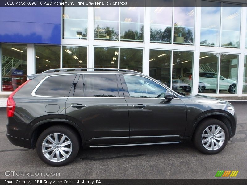 Pine Grey Metallic / Charcoal 2018 Volvo XC90 T6 AWD Momentum