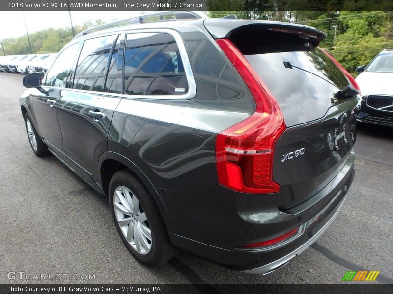 Pine Grey Metallic / Charcoal 2018 Volvo XC90 T6 AWD Momentum