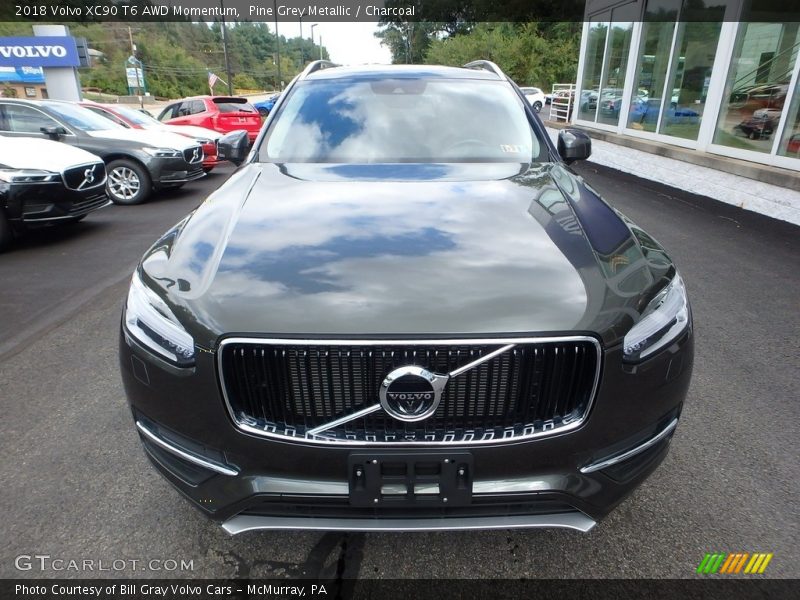 Pine Grey Metallic / Charcoal 2018 Volvo XC90 T6 AWD Momentum