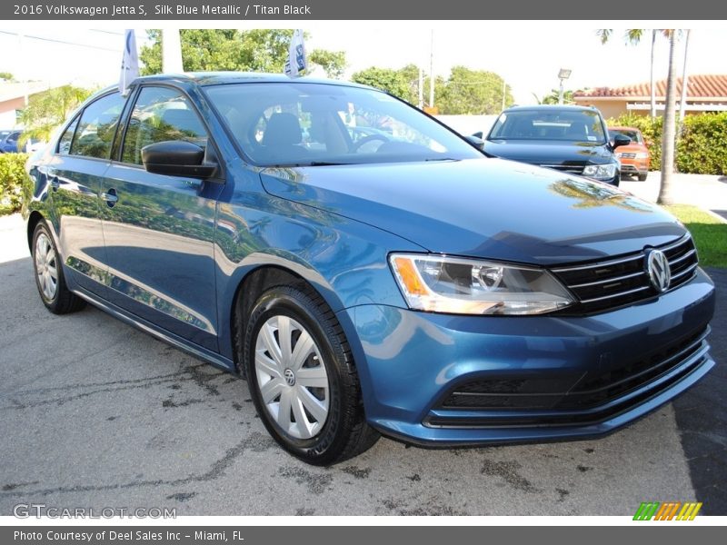 Silk Blue Metallic / Titan Black 2016 Volkswagen Jetta S