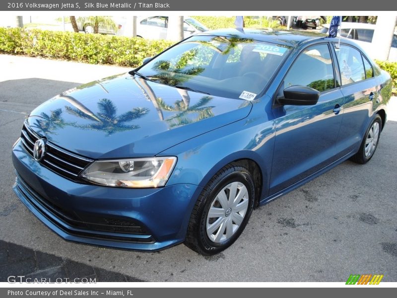 Silk Blue Metallic / Titan Black 2016 Volkswagen Jetta S