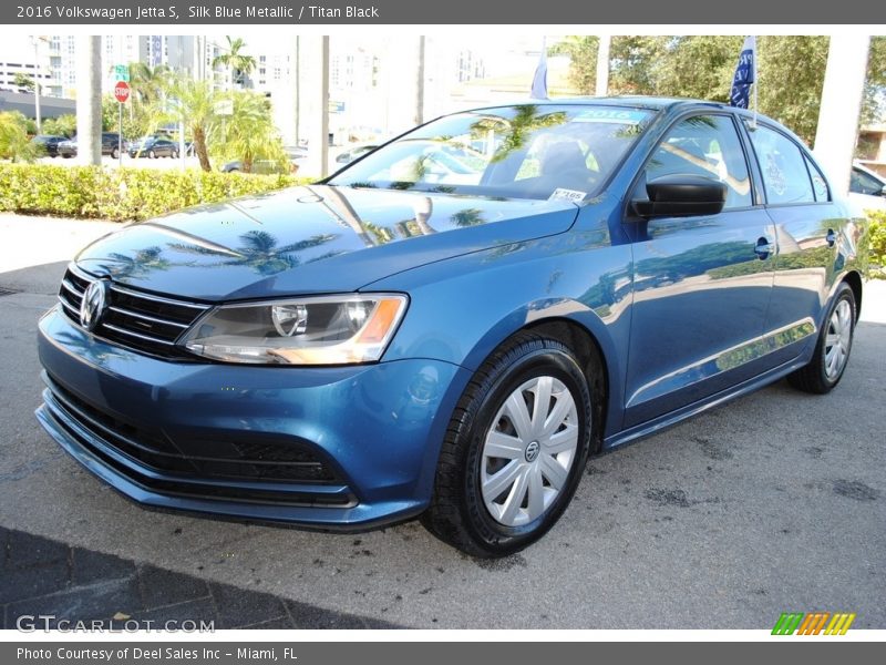 Silk Blue Metallic / Titan Black 2016 Volkswagen Jetta S