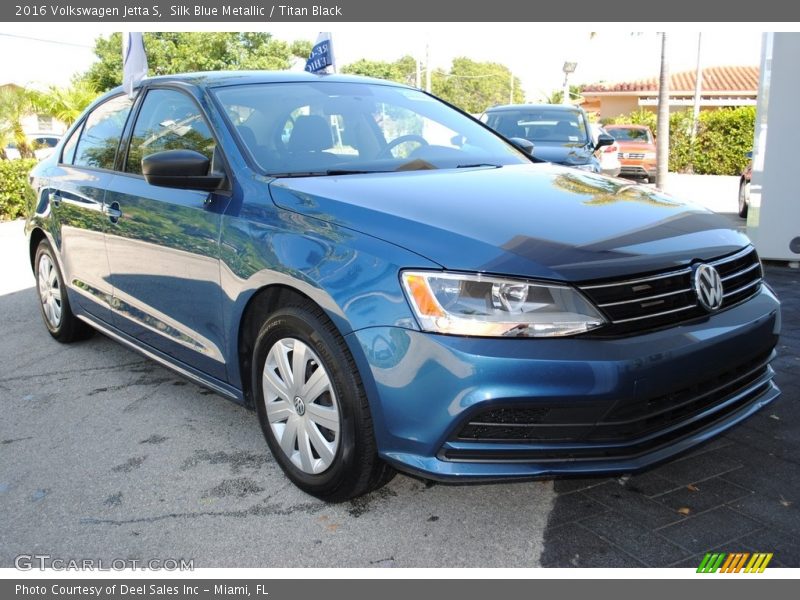 Silk Blue Metallic / Titan Black 2016 Volkswagen Jetta S