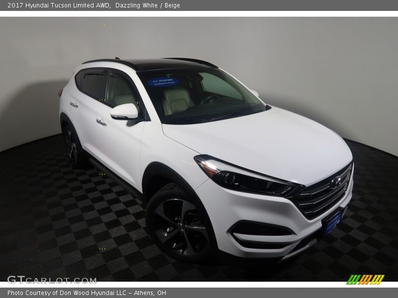 Dazzling White / Beige 2017 Hyundai Tucson Limited AWD