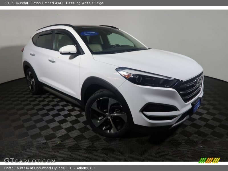 Dazzling White / Beige 2017 Hyundai Tucson Limited AWD